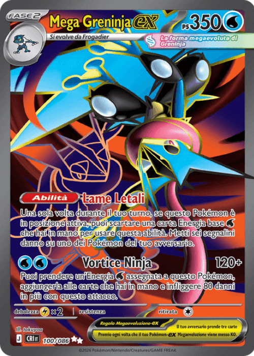 Pokémon Mega Greninja ex 100/086 Caos Nascente ITA