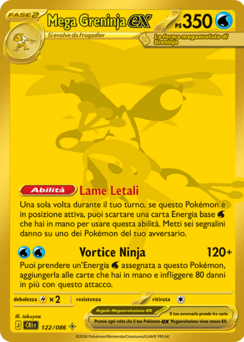 Pokémon Mega Greninja ex 122/086 Caos Nascente ITA