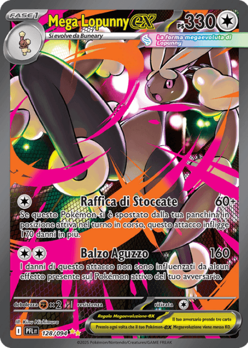 Pokémon Mega Lopunny ex 128/094 Fiamme Spettrali ITA