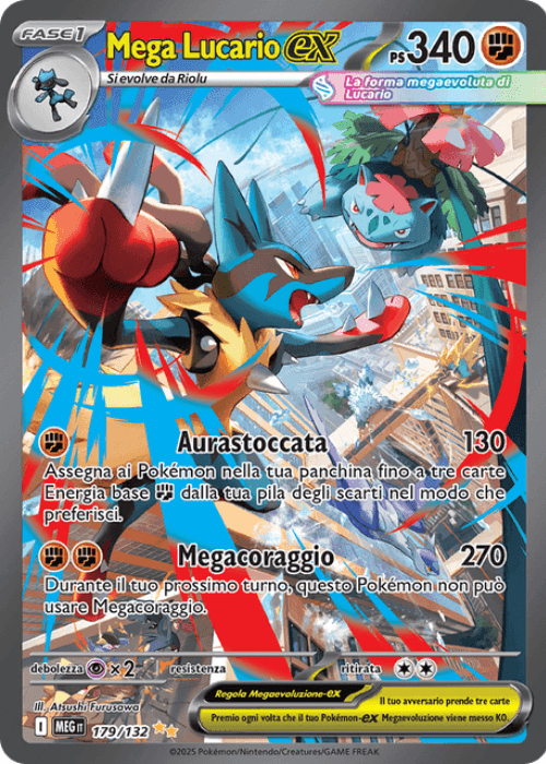 Pokémon Mega Lucario ex 179/132 Megaevoluzione ITA