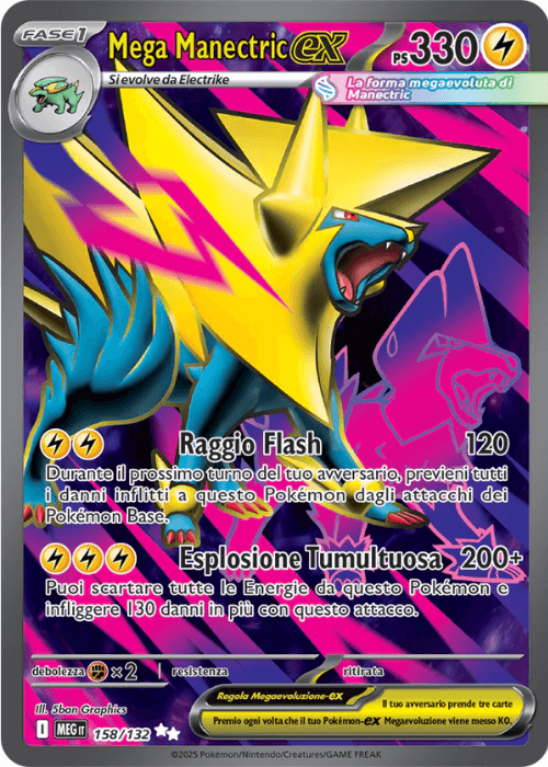 Pokémon Mega Manectric ex 158/132 Megaevoluzione ITA