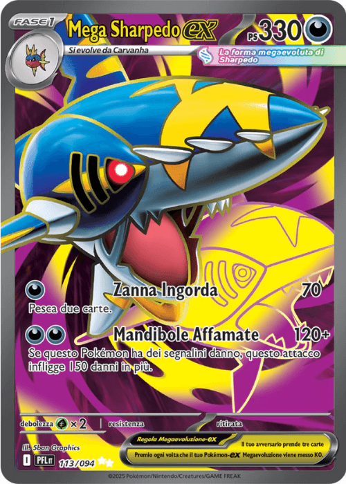 Pokémon Mega Sharpedo ex 113/094 Fiamme Spettrali ITA
