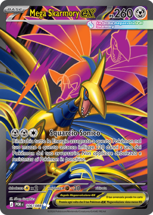 Pokémon Mega Skarmory ex 106/088 Equilibrio Perfetto ITA