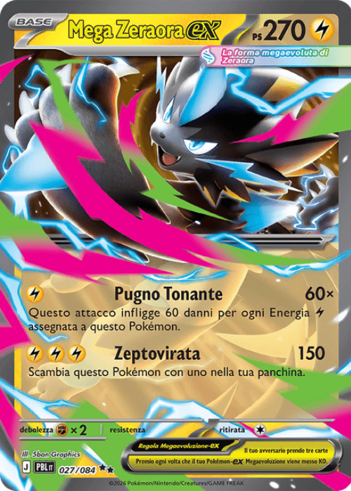 Pokémon Mega Zeraora ex 027/084 Buio Pesto ITA
