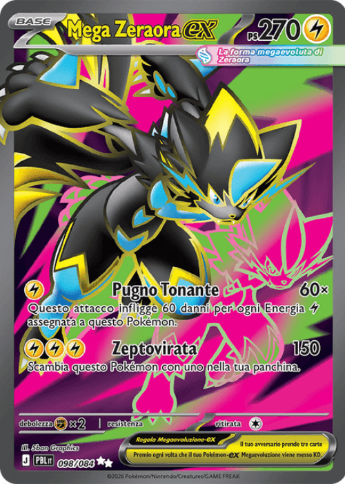 Pokémon Mega Zeraora ex 098/084 Buio Pesto ITA