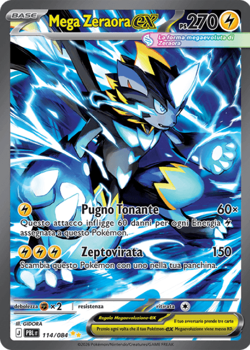 Pokémon Mega Zeraora ex 114/084 Buio Pesto ITA