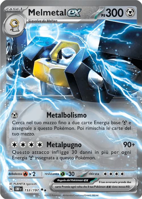 Pokémon Melmetal ex 153/197 Ossidiana Infuocata ITA