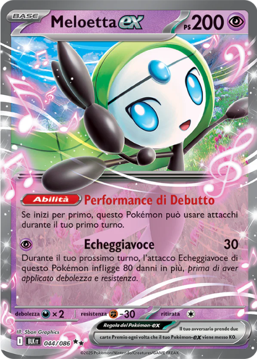 Pokémon Meloetta ex 044/086 Luce Nera ITA