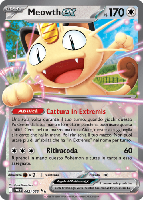 Pokémon Meowth ex 062/088 Equilibrio Perfetto ITA