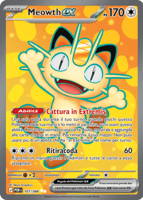 Pokémon Meowth ex 107/088 Equilibrio Perfetto ITA