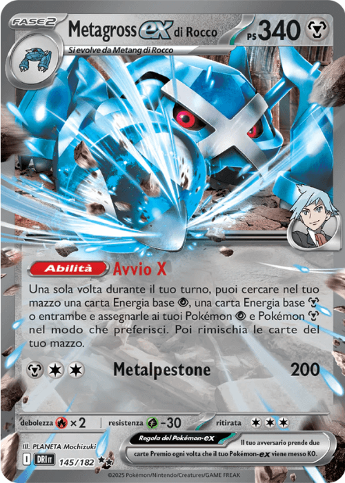 Pokémon Metagross ex di Rocco 145/182 Rivali Predestinati ITA