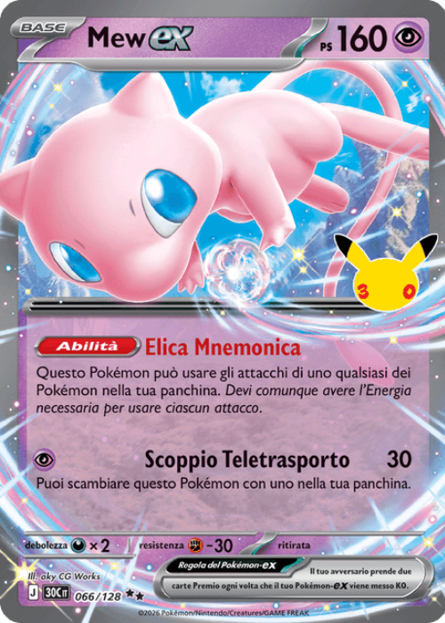 Pokémon Mew ex 066/128 30° Anniversario ITA