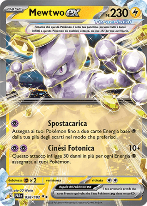 Pokémon Mewtwo ex 058/182 Paradosso Temporale ITA