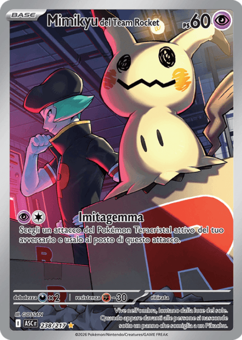 Pokémon Mimikyu del Team Rocket 238/217 Ascesa Eroica ITA