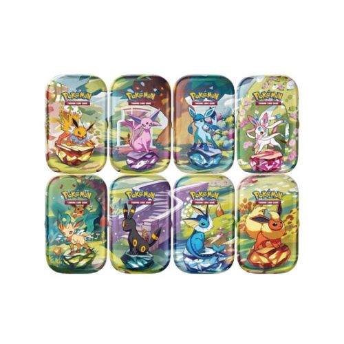 Pokémon Mini Tin da Collezione Evoluzioni Prismatiche Set 8 Artwork ITA