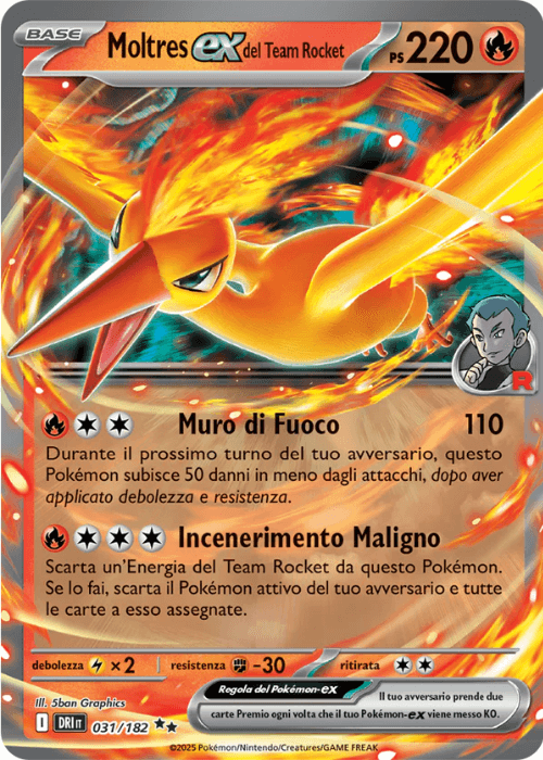 Pokémon Moltres ex del Team Rocket 031/182 Rivali Predestinati ITA