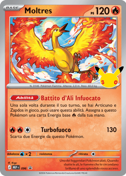 Pokémon Trio Uccelli Leggendari di Kanto Promo 30° Anniversario ITA