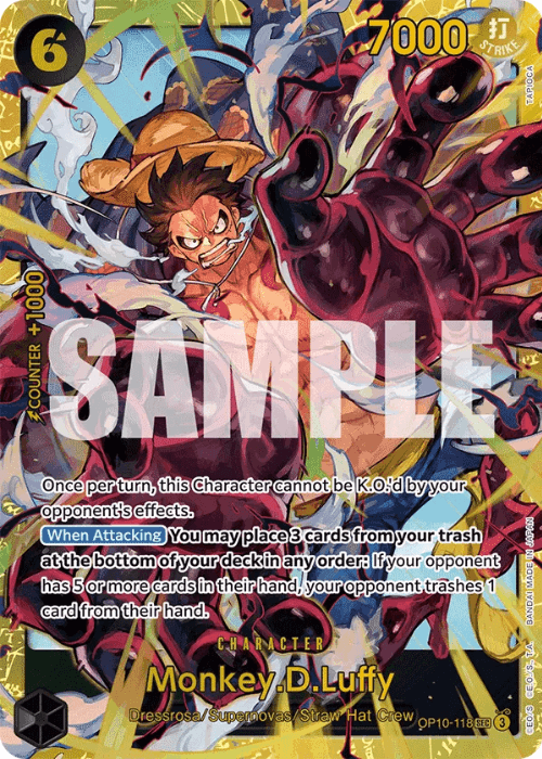 One Piece Monkey.D.Luffy Secret Rare OP10-118 ENG