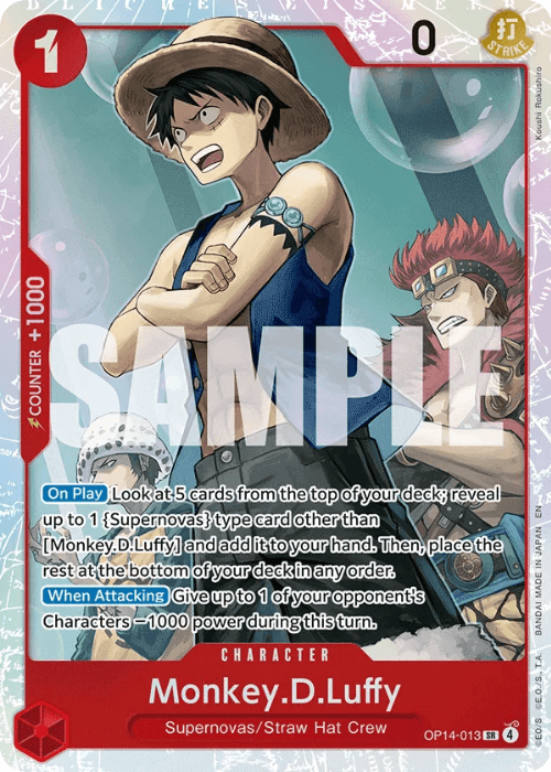 One Piece Monkey.D.Luffy Super Rare OP14-013 ENG