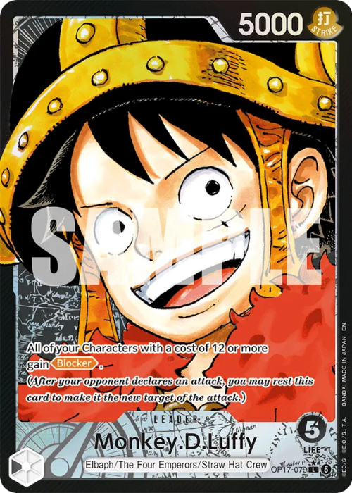 One Piece Monkey.D.Luffy Alternate Rare OP17-079 ENG