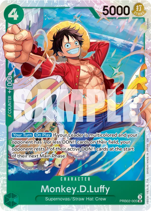 One Piece Monkey.D.Luffy Super Rare PRB02-005 ENG