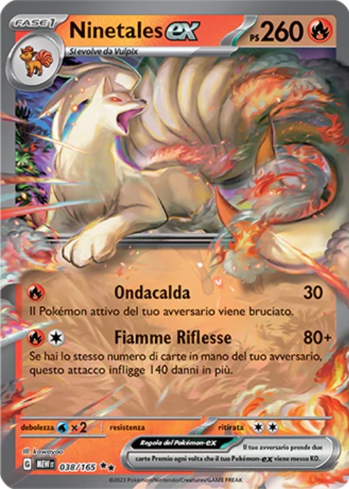 Pokémon Ninetales ex 038/165 151 ITA