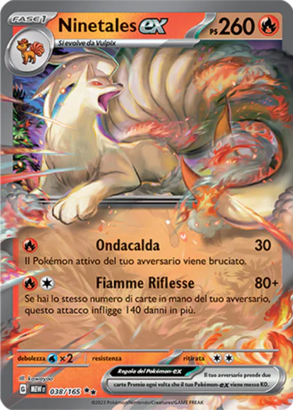 Pokémon Ninetales ex 038/165 151 ITA