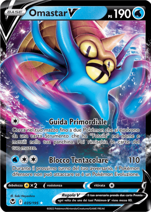 Pokémon Omastar V 035/195 Tempesta Argentata ITA