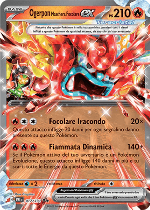 Pokémon Ogerpon Maschera Focolare ex 017/131 Evoluzioni Prismatiche ITA