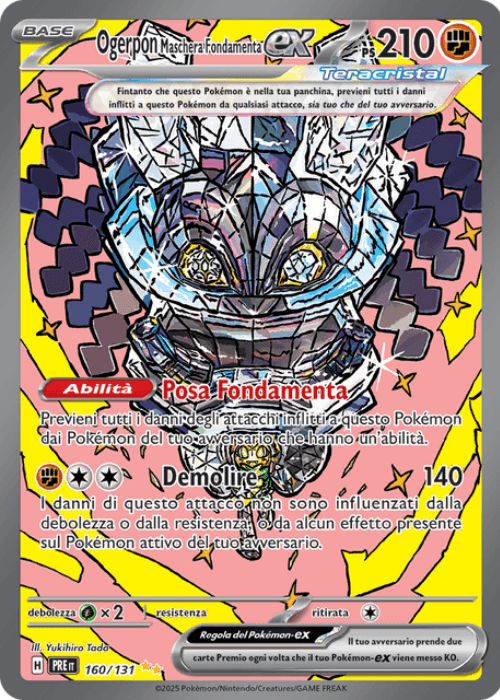 Pokémon Ogerpon Maschera Fondamenta ex 160/131 Evoluzioni Prismatiche ITA