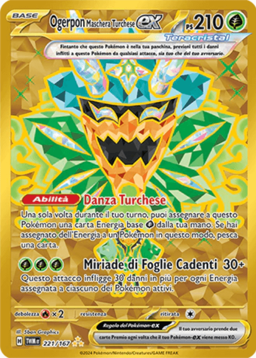 Pokémon Ogerpon Maschera Turchese ex 221/167 Crepuscolo Mascherato ITA
