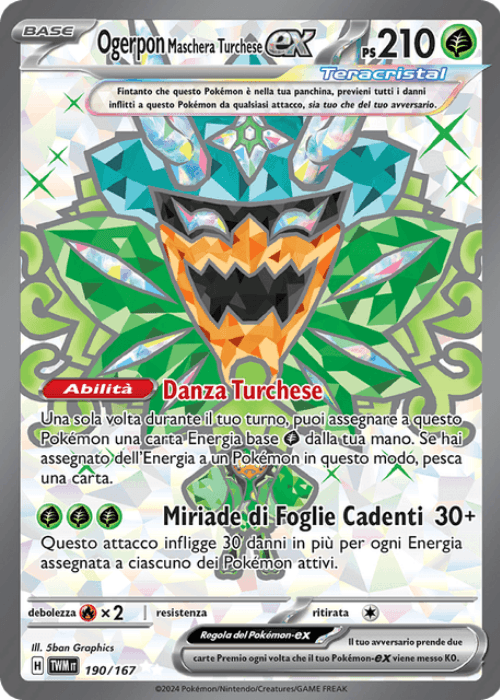 Pokémon Ogerpon Maschera Turchese ex 190/167 Crepuscolo Mascherato ITA