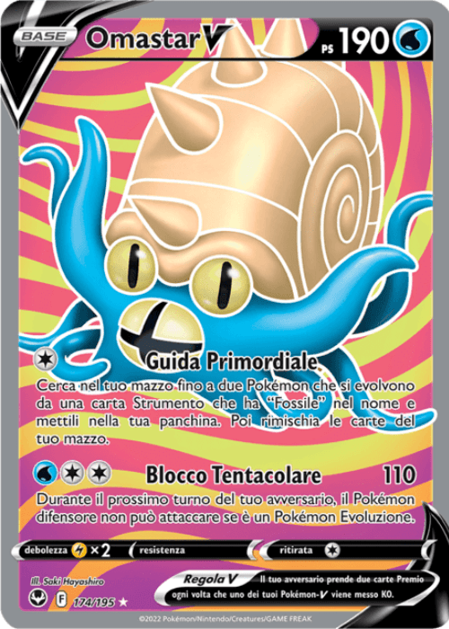 Pokémon Omastar V 174/195 Tempesta Argentata ITA