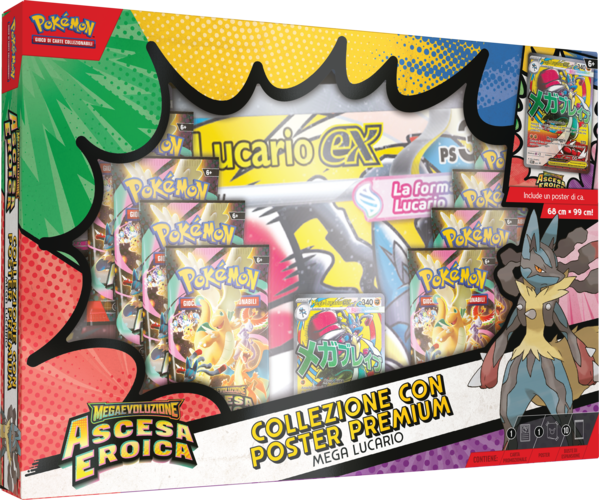 Pokémon Collezione con Poster Premium di Mega Lucario-ex ITA