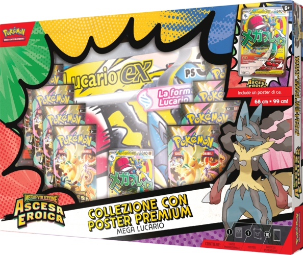 Pokémon Collezione con Poster Premium di Mega Lucario-ex ITA