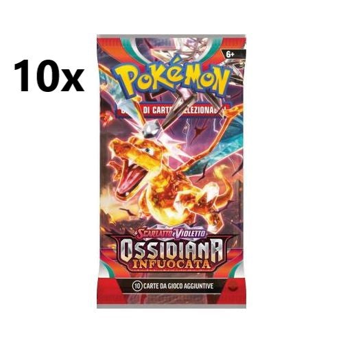 Pokémon Ossidiana Infuocata - 10x Buste 10 Carte [ITA]