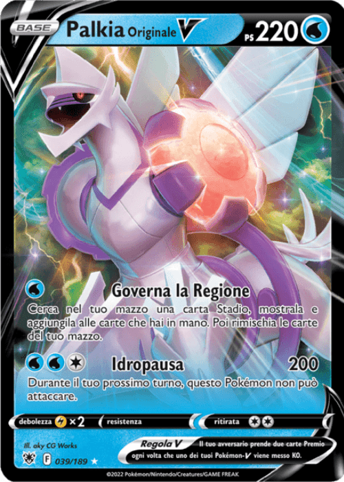 Pokémon Palkia Originale V 039/189 Lucentezza Siderale ITA