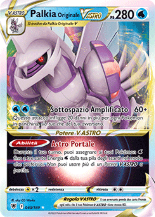 Pokémon Palkia Originale V Astro 040/189 Lucentezza Siderale ITA