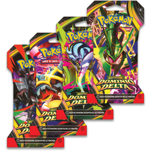 Pokémon Megaevoluzione Dominio Delta Bundle 4 Buste Paper Sleeve (4 Artwork) ITA