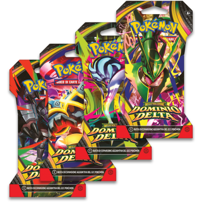 Pokémon Megaevoluzione Dominio Delta Bundle 4 Buste Paper Sleeve (4 Artwork) ITA
