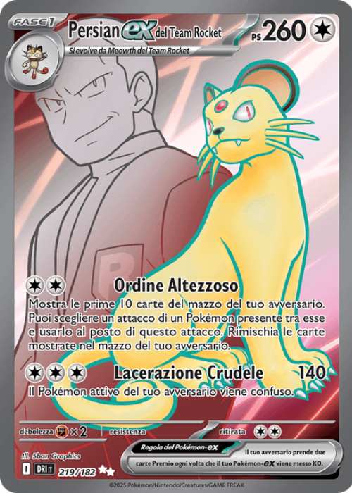 Pokémon Persian ex del Team Rocket 219/182 Rivali Predestinati ITA