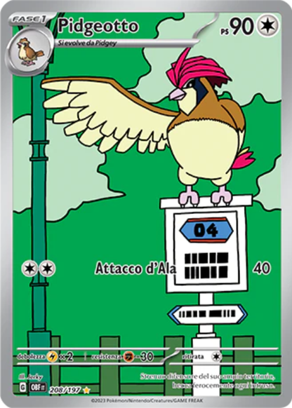 Pokémon Pidgeotto 208/197 Ossidiana Infuocata ITA
