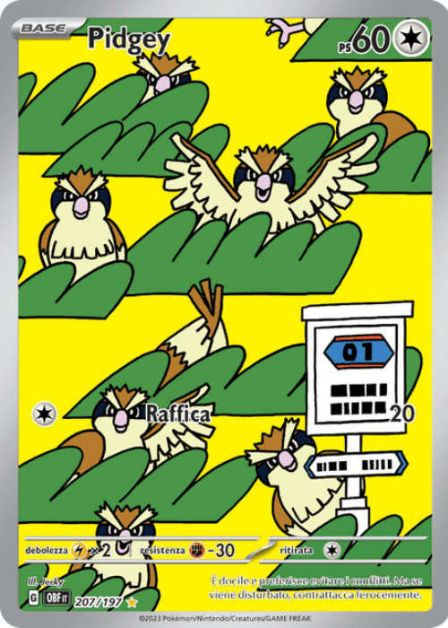 Pokémon Pidgey 207/197 Ossidiana Infuocata ITA