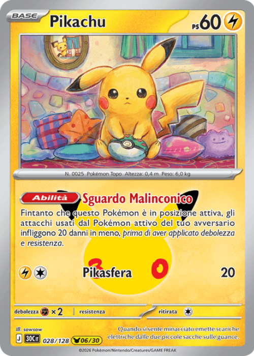 Pokémon Pikachu 028/128 30° Anniversario ITA