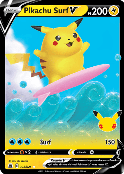 Pokémon Pikachu Surf V 008/025 Gran Festa ITA