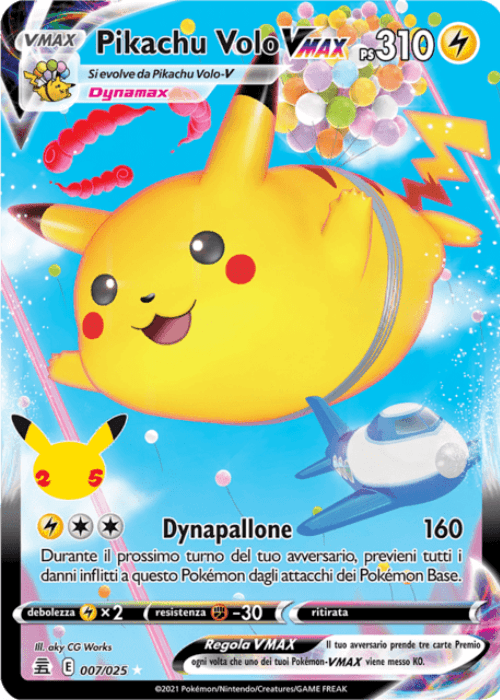 Pokémon Pikachu Volo VMAX 007/025 Gran Festa ITA