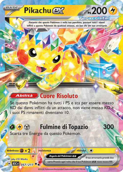 Pokémon Pikachu ex 057/217 Ascesa Eroica ITA