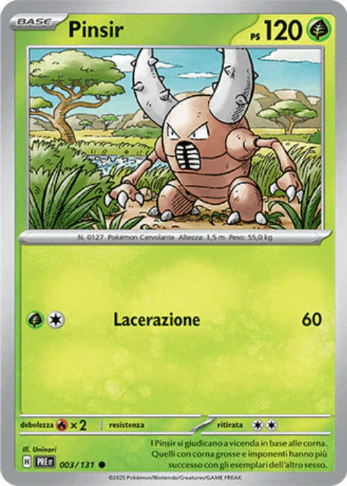 Pokémon Pinsir 003/131 Reverse Masterball Evoluzioni Prismatiche ITA