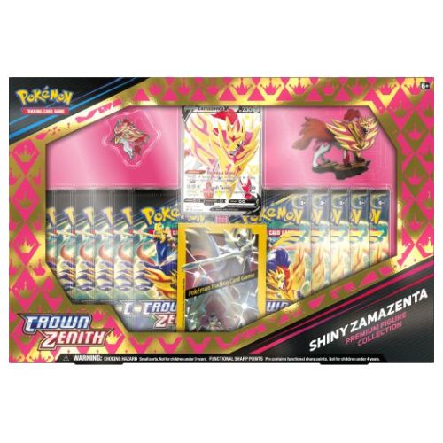 Pokémon Crown Zenith Collezione con Statuina Zamazenta Cromatico ENG