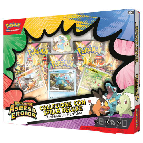 Pokémon Collezione con Spilla Deluxe Compagni d'Avventura Ascesa Eroica ITA